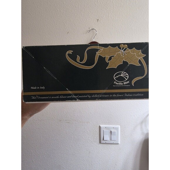 Pacific Rim Vintage Gold Glitter Ball Glass Christmas Ornaments Made In Italy - Picture 3 of 4